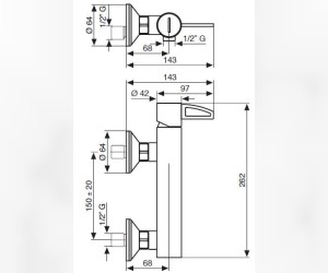 Смеситель для душа Emmevi Abel 78002LACR, хром