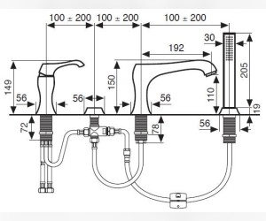 Смеситель для ванны и душа Emmevi Ares 76120CR, хром