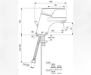 Смеситель Vidima ФОРМ (FORM) BA061AA для раковины без донного клапана, хром