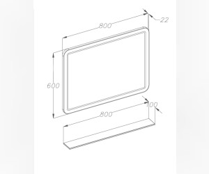Зеркало Opadiris Smile Элеганс 80 см, Z0000014965, настенное, белый