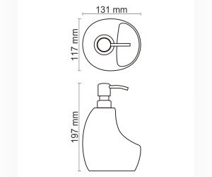Дозатор WasserKraft 8099 с емкостью для губки, 480 ml
