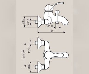 Смеситель для ванны и душа Emmevi Melody 11001CR, хром