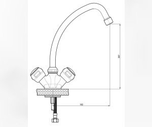 Смеситель GPD Rios KEB30, для раковины, с поворотным изливом, хром