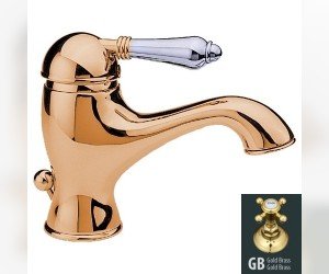 Смеситель Nicolazzi Classico 3402GB76 для ванны и душа, гальваническое золото, ручки P.M. BLANC