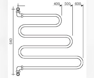 Полотенцесушитель водяной Margaroli Vento 405BN, высота 64 см, ширина 60 см, шлифованный никель