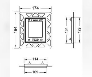 Рамка для монтажа кнопки TECE Square Urinal 9 242 648, позолоченная