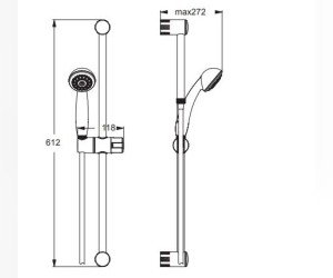 Душевой гарнитур со штангой Vidima Seva Jet S1 BA187AA
