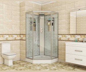 Душевая кабина Niagara Lux NGL-7717WBK без крыши, 100 x 100 см, профиль хром