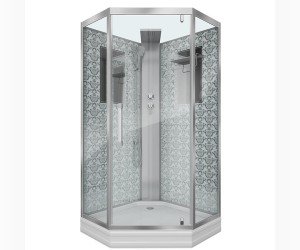 Душевая кабина Niagara Lux NGL-7717WBK без крыши, 100 x 100 см, профиль хром