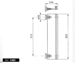 Полочка Nicolazzi Classica 1480 BZ, бронза/стекло