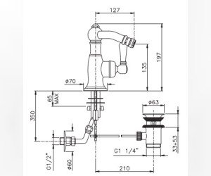Cмеситель Nicolazzi El.Capitan 3453CR75C для биде