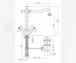 Смеситель Fiore Margot Sky для раковины, хром/Swarovski, 01CR0625