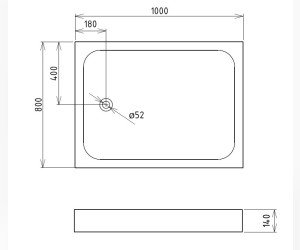 Душевой поддон Gemy ST15T 100 x 80 см, прямоугольный, белый