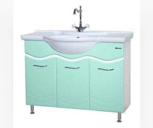 Тумба под раковину Bellezza МАРИ 105, напольная, цвет - белый/салатовый