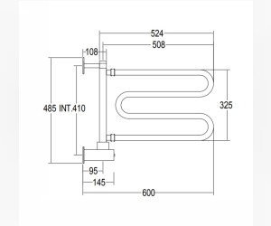 Полотенцесушитель электрический Margaroli Vento 510OBC Box, высота 48.5 см, ширина 60 см, старая бронза