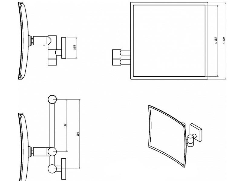 Настенное косметическое зеркало Langberger Vico 75485 с 5-ти кратным увеличением