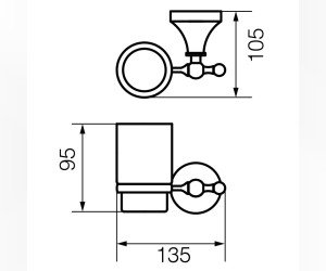 Стакан настенный Veragio Gialetta VR.GIL-6440.CR, матовое стекло/хром