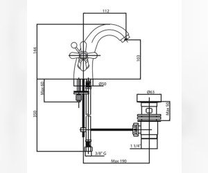 Смеситель для биде Caprigo Bristol 21-030-crm с донным клапаном, хром