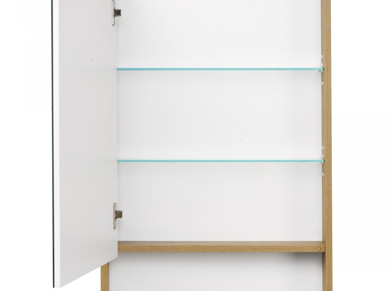 Зеркальный шкаф Акватон Сканди 55 см, 1A252102SDZ90, подвесной, белый/дуб рустикальный