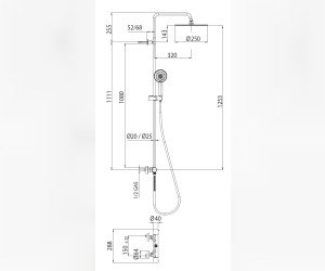 Душевой комплект Bossini Elios L10049.030, с термостатом