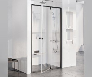 Душевая дверь Ravak Pivot PDOP2-110, профиль черный, витраж транспарент, 03GD0300Z1