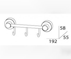 Держатель с 3-мя крючками FBS Nostalgy NOS 024 длина 20 см