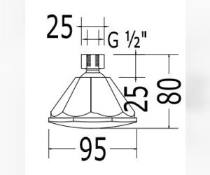 Верхний душ Devon&Devon DUSOFF6113CR, хром