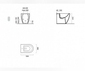 Биде GSI Pura 8862111, напольное