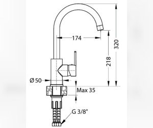 Смеситель для кухни Alveus Tonia G55 Beige 1129054, бежевый