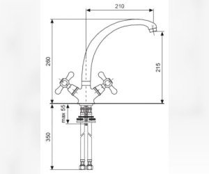 Смеситель для кухни Emmevi Deco Classic 12717CR, хром