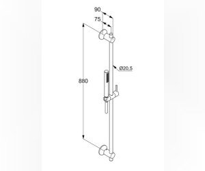 Душевой гарнитур Kludi Nova Fonte 2084005-35 90 см, 1S, Deco, хром