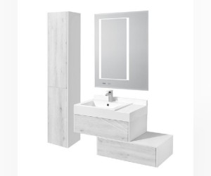 Комод Акватон Сакура 80, 1A236603SKW80, белый глянцевый/ольха наварра