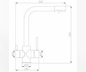 Смеситель Zorg Steel Hammer SH 552 CR для кухни под фильтр, хром