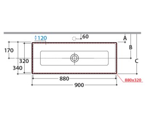 Раковина накладная Globo Stockholm FO090.BI*0, 90х34 см