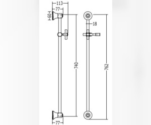 Душевая штанга Devon&Devon White Rose UTWR735CR, хром