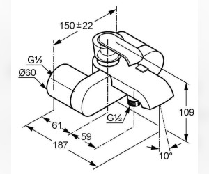 Смеситель Kludi Joop! 554430575 для ванны и душа DN 15, хром