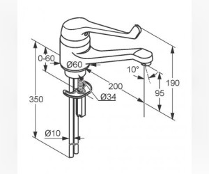 Смеситель Kludi MEDI-MIX, 338030564 медицинский для мойки, DN 15