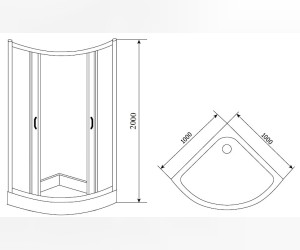 Душевой уголок Timo TL-1101 R Romb Glass, стекло прозрачное с узором, 100 х 100 х 200 см
