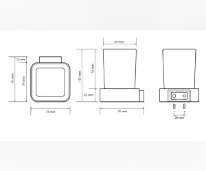 Стакан для зубных щеток Bemeta Solo 139110012 7.5 x 9.1 x 10.1 см, хром