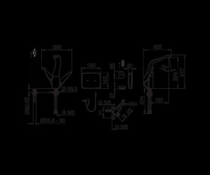 Смеситель для кухни Oras Alessi Swan by Oras 8227F с клапаном для посудомоечной машины, Smart кнопкой и ручным душем Smart