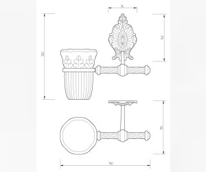 Стакан для щеток Migliore Elizabetta, цвет бронза, 16985