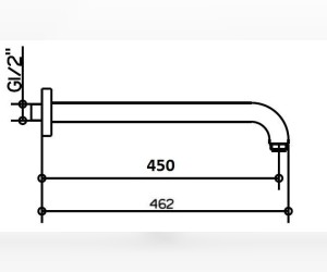 Держатель для верхнего душа Keuco Keuco 51688 010400 настенный с круглым отражателем, 46.2 см