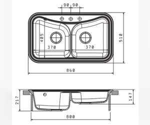 Мойка кухонная Florentina Крит 860 песочный