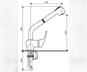 Смеситель для кухни Emmevi Ambra 9066CR с выдвижной лейкой, хром