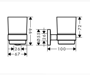 Стакан для щеток Hansgrohe Logis 41718000