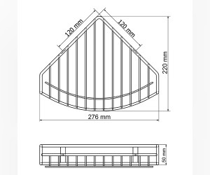 Полка металлическая WasserKraft 1711 угловая