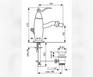 Смеситель для биде Emmevi Abel 39004CR, хром