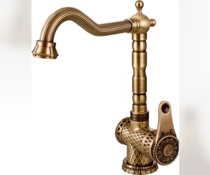 Смеситель Zorg Antic A 408K-BR для кухонной мойки, античная бронза