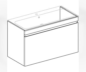 Тумба под раковину Geberit Renova Plan 869500000, 98,8 см, цвет белый глянцевый