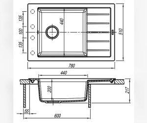 Мойка кухонная Florentina Липси 780Р мокко